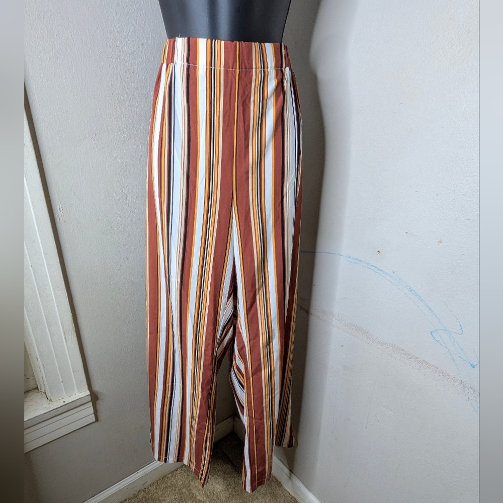 Striped Wide-Leg Pants